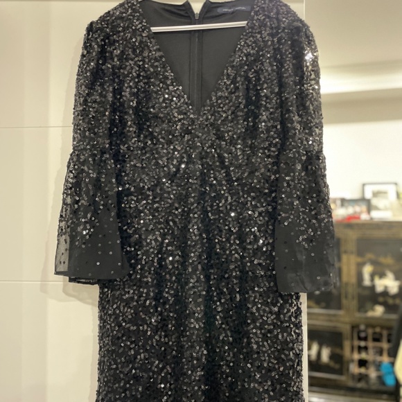 Sequinned Cellienne long sleeved mini dress, French connection - Picture 3 of 4